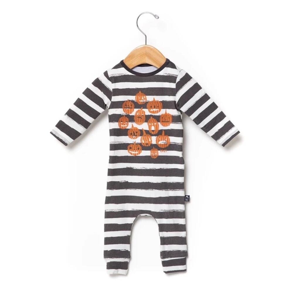 Rags NWT striped pumpkin Halloween romper